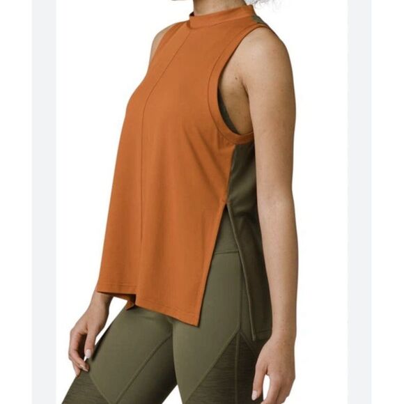 Prana Sorel Womens Wondering Soul‎ Sleeveless Mock Neck Tank Vented Hem Sz L - Picture 9 of 9